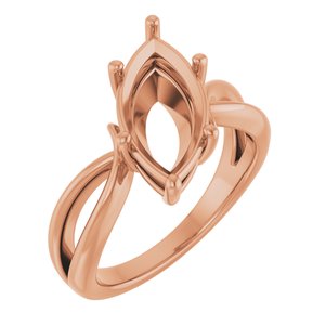 10K Rose Gold 15x7 mm Marquise Ring Mounting – image 2