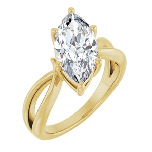 10K Yellow Gold 15x7 mm Marquise Ring Mounting