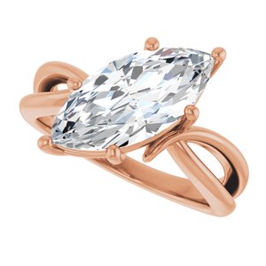 10K Rose Gold 15x7 mm Marquise Ring Mounting – image 8