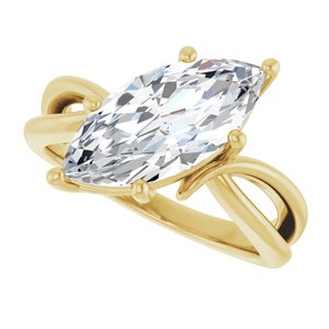 18K Yellow Gold 15x7 mm Marquise Ring Mounting – image 8