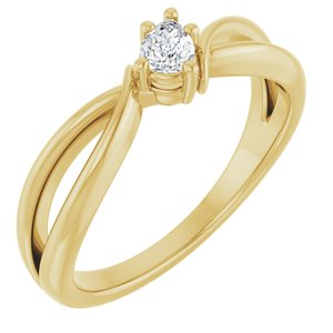 10K Yellow Gold 4x3 mm Pear Ring Mounting