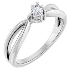 18K White Gold 4x3 mm Pear Ring Mounting