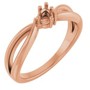 14K Rose Gold 4x3 mm Pear Ring Mounting – image 2