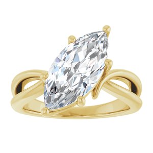 10K Yellow Gold 15x7 mm Marquise Ring Mounting – image 5