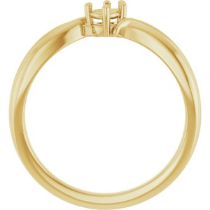 18K Yellow Gold 4x3 mm Pear Ring Mounting – image 4