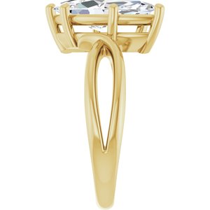 18K Yellow Gold 15x7 mm Marquise Ring Mounting – image 7