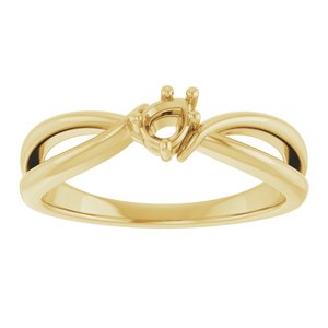 10K Yellow Gold 4x3 mm Pear Ring Mounting – image 6