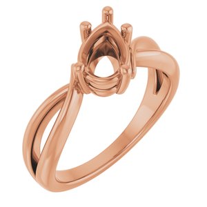 10K Rose Gold 8.5x5.5 mm Pear Ring Mounting – image 2