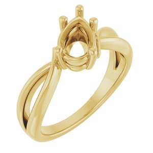 18K Yellow Gold 8.5x5.5 mm Pear Ring Mounting – image 2