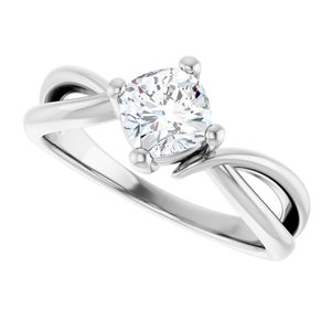 Sterling Silver 5.5x5.5 mm Cushion Ring Mounting – image 8