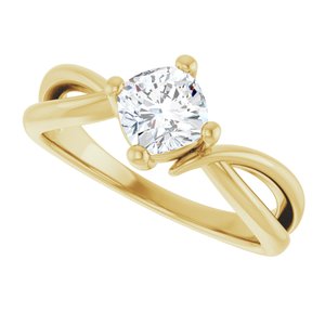 18K Yellow Gold 5.5x5.5 mm Cushion Ring Mounting – image 8
