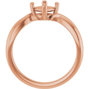10K Rose Gold 5.5x5.5 mm Cushion Ring Mounting – image 4