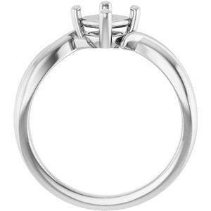 14K X1 White Gold 5.5x5.5 mm Cushion Ring Mounting – image 4