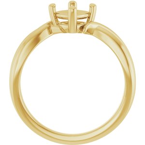 18K Yellow Gold 5.5x5.5 mm Cushion Ring Mounting – image 4