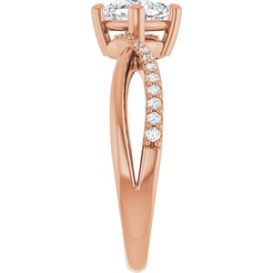 14K Rose Gold 5.5x5.5 mm Cushion Ring Mounting – image 7