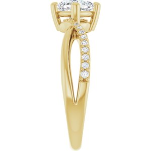 18K Yellow Gold 5.5x5.5 mm Cushion Ring Mounting – image 7