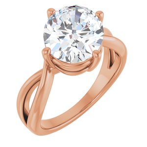 10K Rose Gold 11x9 mm Oval Ring Mounting