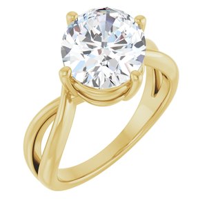 18K Yellow Gold 11x9 mm Oval Ring Mounting