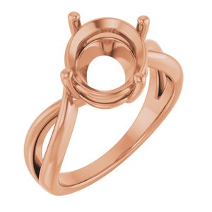 14K Rose Gold 11x9 mm Oval Ring Mounting – image 2