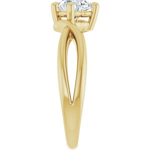 14K Yellow Gold 6x6 mm Heart Ring Mounting – image 7
