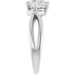 14K X1 White Gold 6x6 mm Heart Ring Mounting – image 7