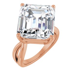 10K Rose Gold 15x13 mm Emerald Ring Mounting