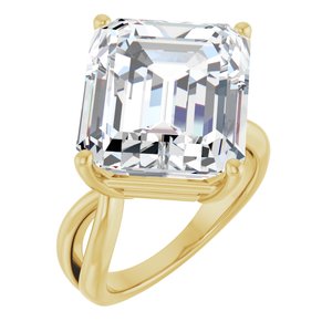 10K Yellow Gold 15x13 mm Emerald Ring Mounting
