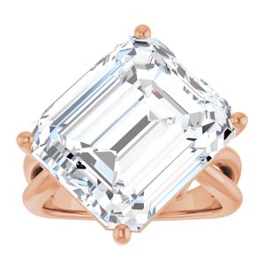 10K Rose Gold 15x13 mm Emerald Ring Mounting – image 5