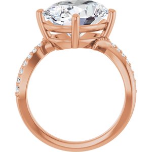 10K Rose Gold 13x11 mm Oval Ring Mounting – image 3