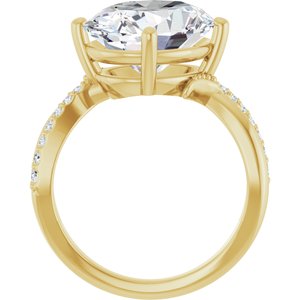18K Yellow Gold 13x11 mm Oval Ring Mounting – image 3