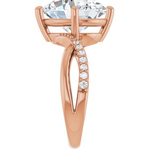 18K Rose Gold 13x11 mm Oval Ring Mounting – image 7