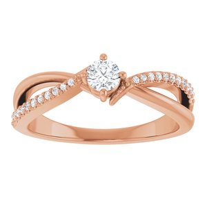 14K Rose Gold 3.5 mm Round Ring Mounting – image 5