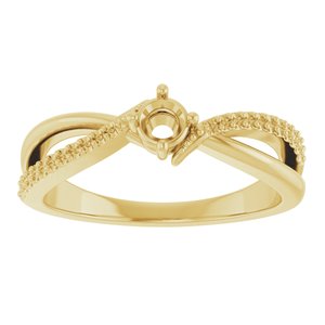 10K Yellow Gold 3.5 mm Round Ring Mounting – image 6
