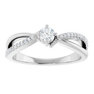 18K White Gold 3.5 mm Round Ring Mounting – image 5