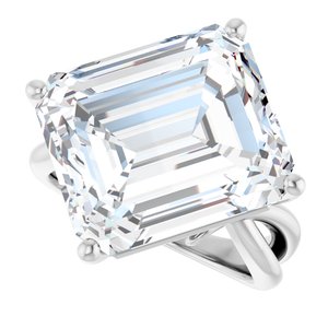 Sterling Silver 15x13 mm Emerald Ring Mounting – image 8