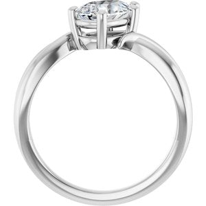 14K X1 White Gold 8.5x5.5 mm Pear Ring Mounting – image 3