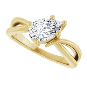 10K Yellow Gold 8.5x5.5 mm Pear Ring Mounting – image 8
