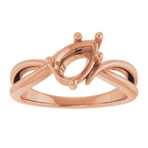 10K Rose Gold 8.5x5.5 mm Pear Ring Mounting – image 6