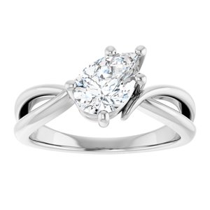 10K White Gold 8.5x5.5 mm Pear Ring Mounting – image 5