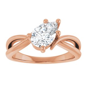 10K Rose Gold 8.5x5.5 mm Pear Ring Mounting – image 5