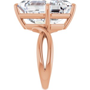 18K Rose Gold 15x13 mm Emerald Ring Mounting – image 7