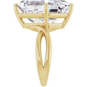 10K Yellow Gold 15x13 mm Emerald Ring Mounting – image 7