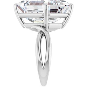 14K X1 White Gold 15x13 mm Emerald Ring Mounting – image 7