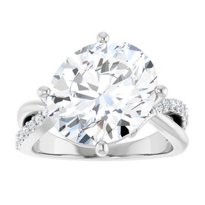 14K X1 White Gold 13x11 mm Oval Ring Mounting – image 5