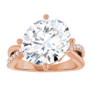 18K Rose Gold 13x11 mm Oval Ring Mounting – image 5