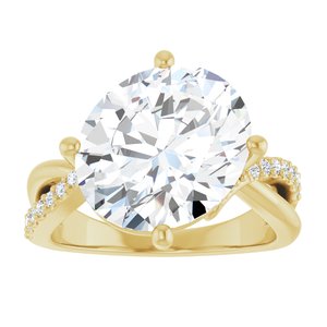 18K Yellow Gold 13x11 mm Oval Ring Mounting – image 5