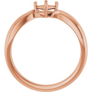 10K Rose Gold 3.5x3.5 mm Square Ring Mounting – image 4