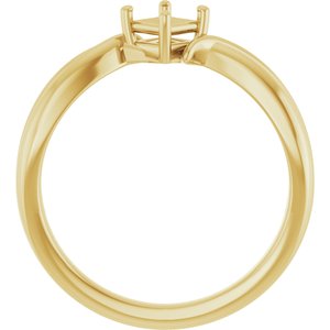 14K Yellow Gold 3.5x3.5 mm Square Ring Mounting – image 4
