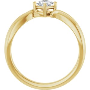 18K Yellow Gold 3.5x3.5 mm Square Ring Mounting – image 3