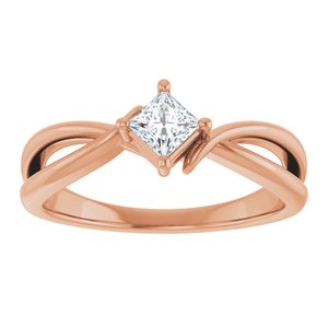 10K Rose Gold 3.5x3.5 mm Square Ring Mounting – image 5